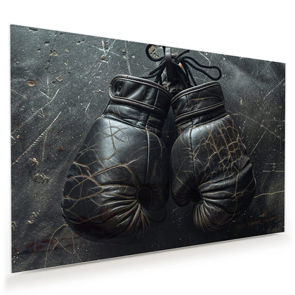 Wandbild mit dem Motiv Liegende Boxhandschuhe