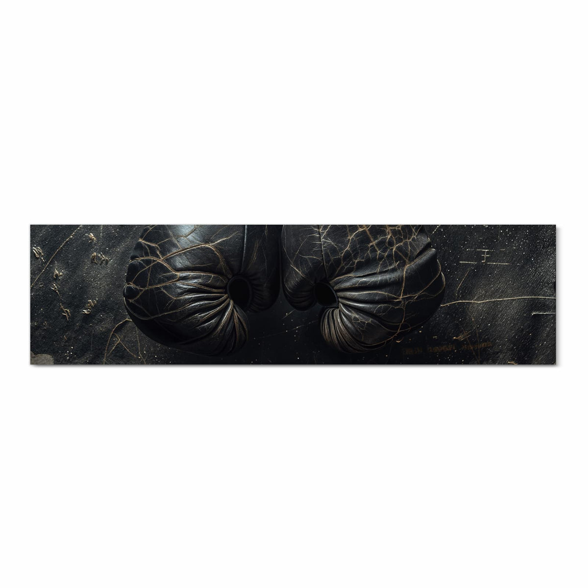 Farbbeständiger Bodenläufer mit Motiv Boxhandschuhe Vintage in Frontansicht