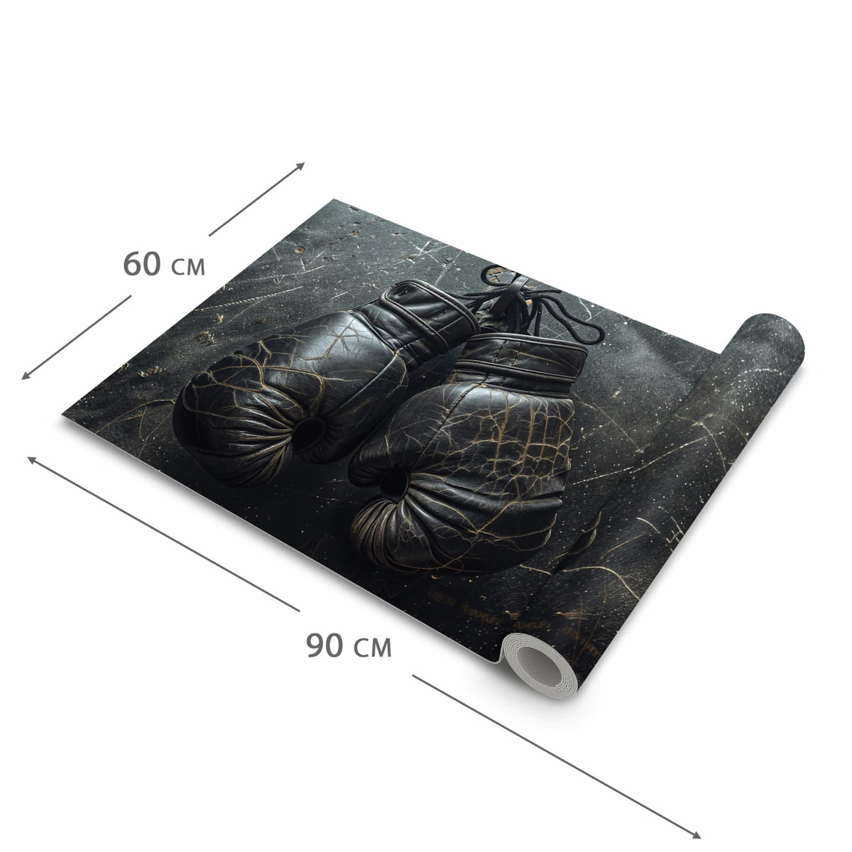 Komfortabler Küchenteppich mit Motiv Boxhandschuhe Vintage in der Grösse 80x300 cm