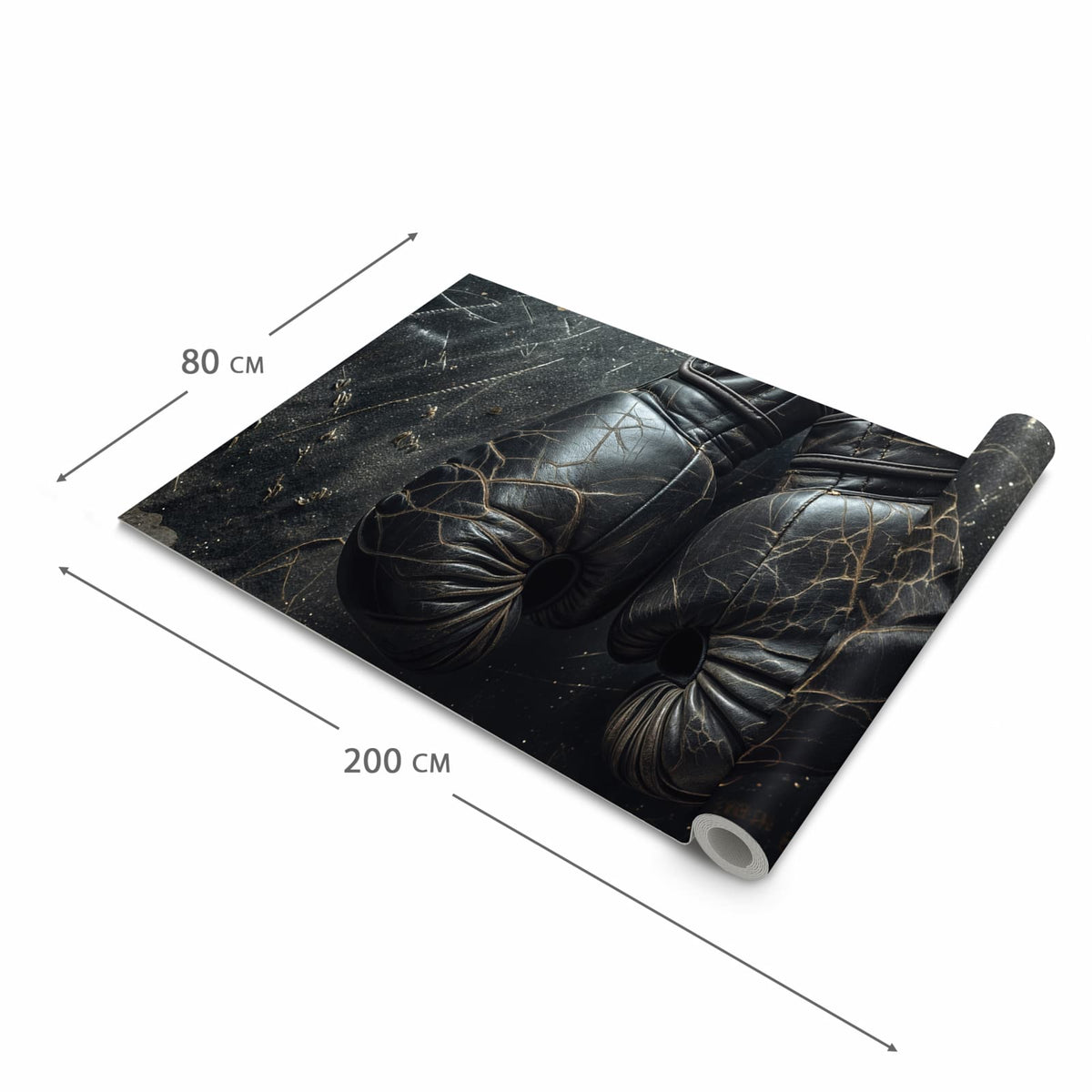 Wasserabweisender Teppichläufer für die Küche mit Motiv Boxhandschuhe Vintage in der Grösse 80x300 cm