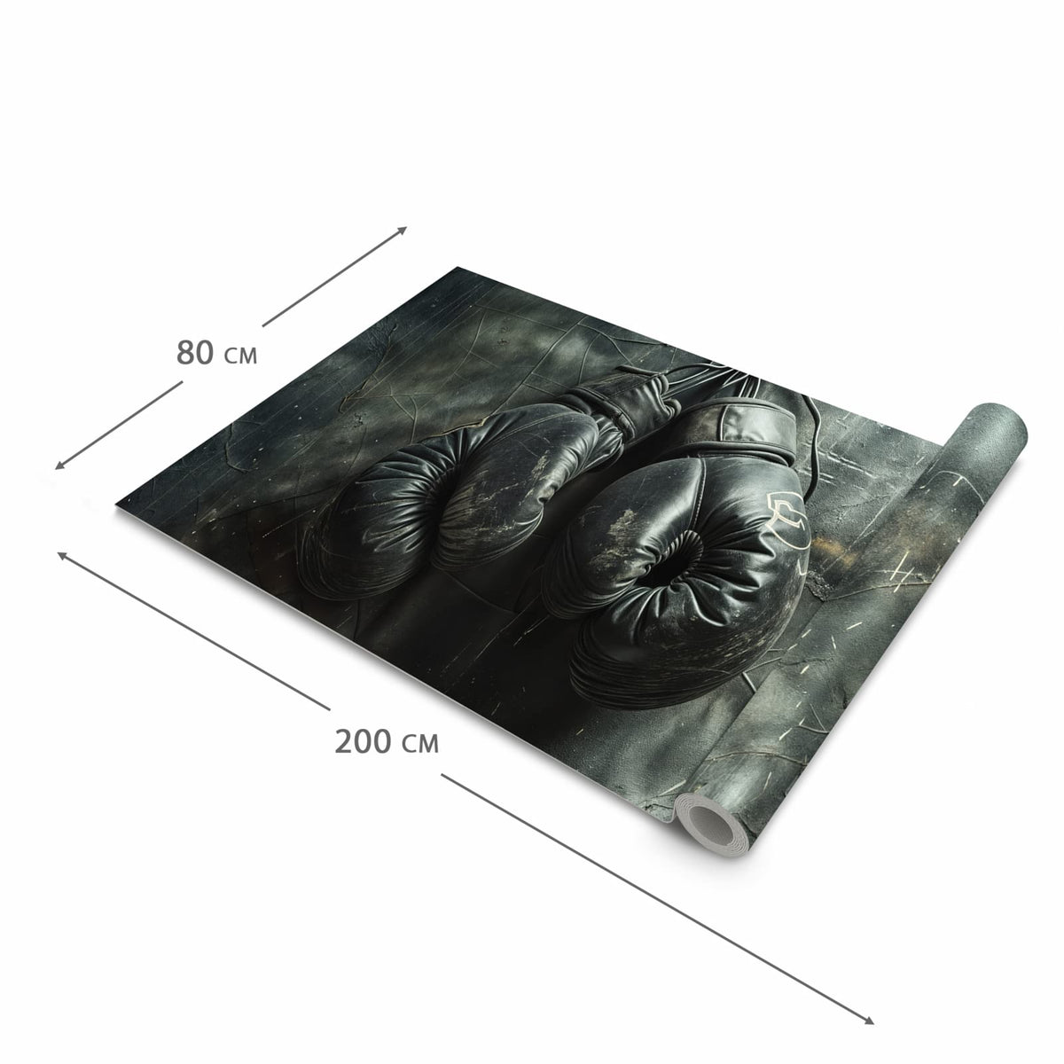 Rutschfester Küchenteppich mit Motiv Vintage von Boxhandschuhe in der Grösse 80x280 cm