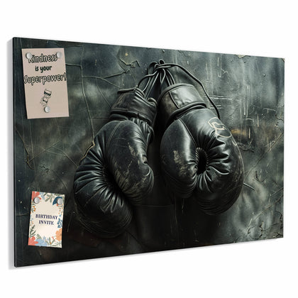 Metall Magnettafel mit dem Motiv Boxhandschuhe an Wand