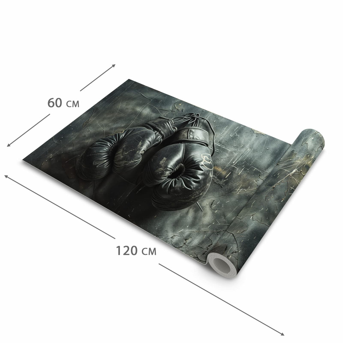 Waschbarer rutschfester Küchenläufer mit Motiv Vintage von Boxhandschuhe in der Grösse 80x280 cm