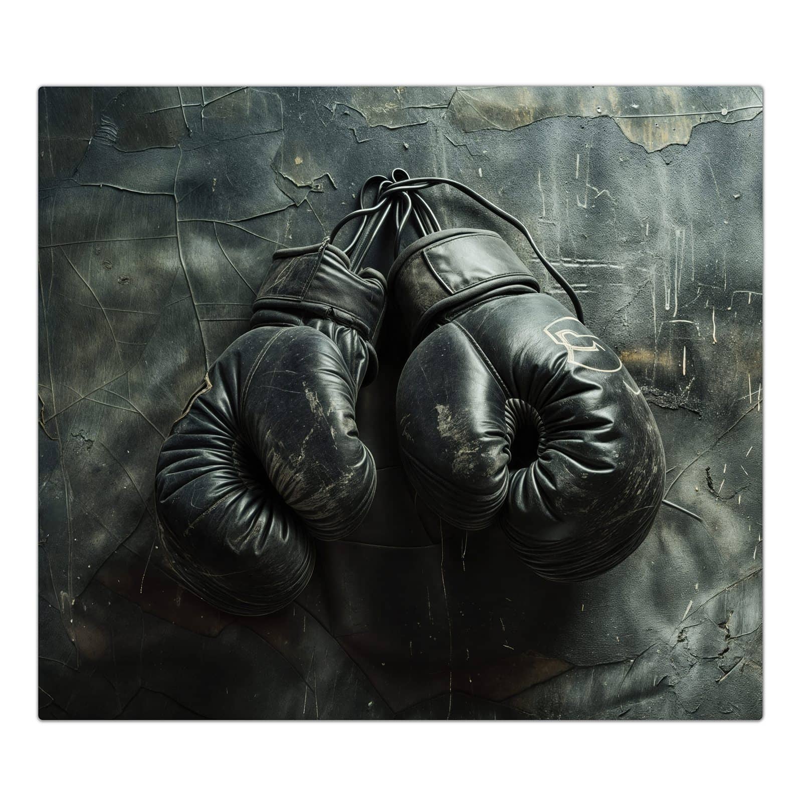 1-teilige Herdabdeckplatte Induktion mit Vintage Boxhandschuhe-Motiv in der Frontansicht #grösse_1-Teilig (60x52cm)