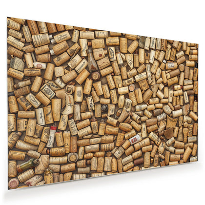 Wandbild mit dem Motiv Weinkorken von oben