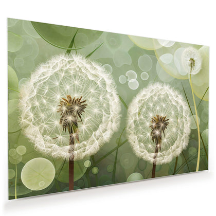 Wandbild mit dem Motiv Zwei Pusteblumen