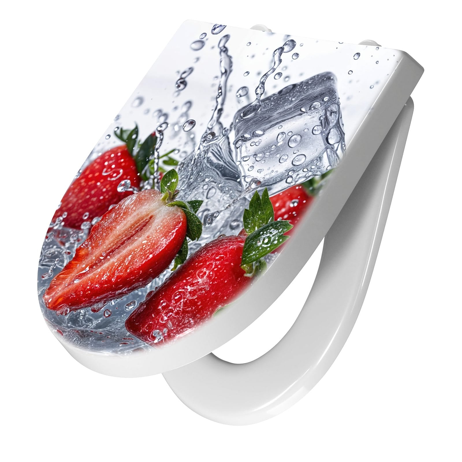 WC-Sitz mit Absenkautomatik Erdbeeren im Wasser