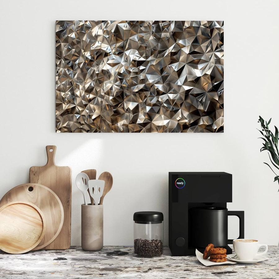 Maße Metall Magnettafel - Facetten in Silber