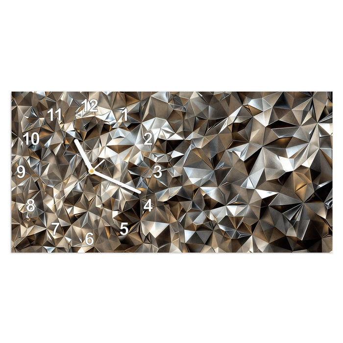 Wanduhr Geometrisches Motiv aus Glas – Querformat 60 × 30 cm mit Ziffernblatt Modern