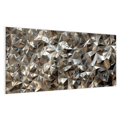 Glas Magnettafel mit dem Motiv Facetten in Silber