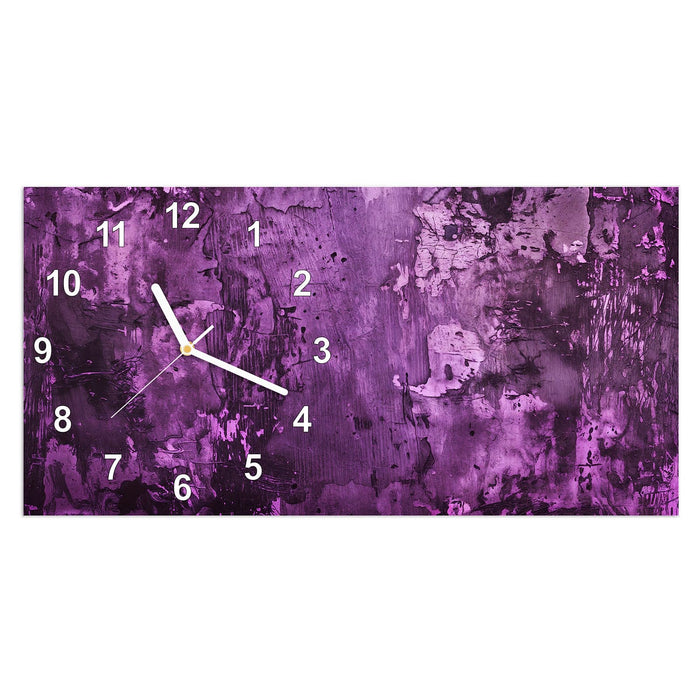 Wanduhr Abstrakte Wand aus Glas – Querformat 60 × 30 cm mit Ziffernblatt Modern