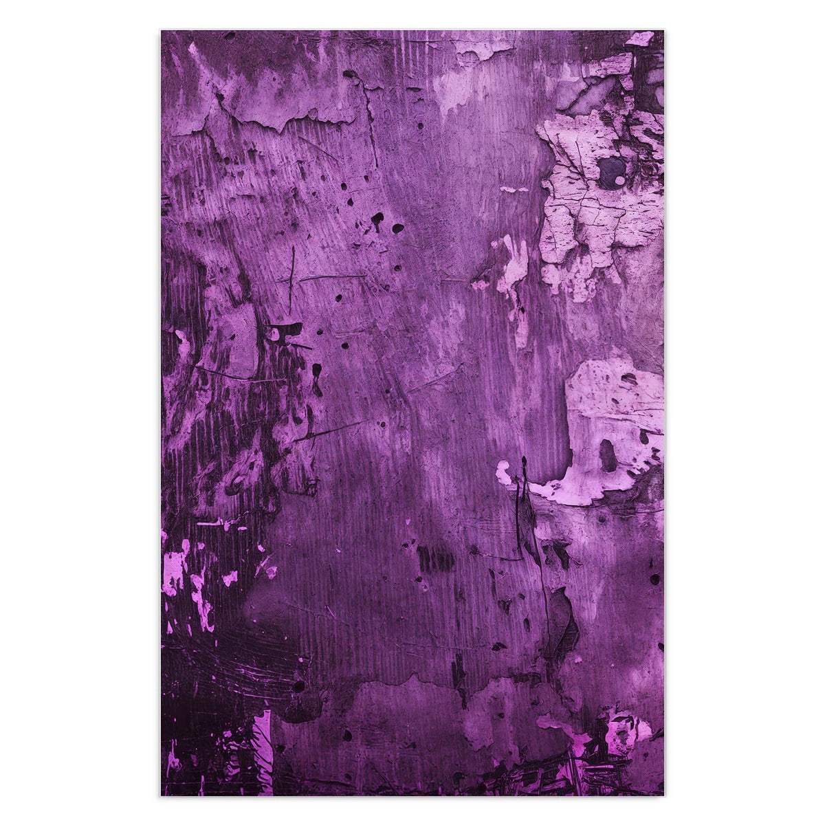 Raue Wandfläche in Violett und Magenta mit hellen Abplatzungen