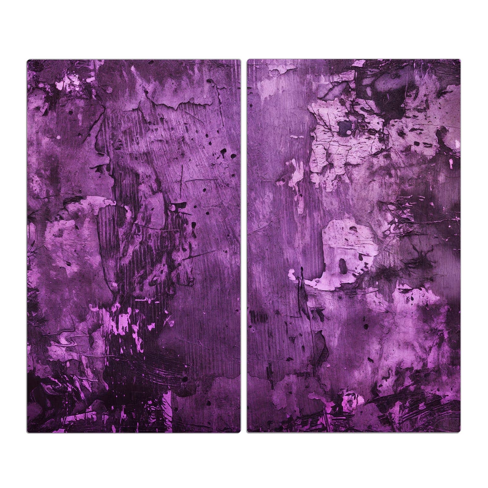 2-teilige Herdplattenabdeckung mit Abstrakte Wand-Motiv in der Frontansicht #grösse_2-Teilig (60x52cm)