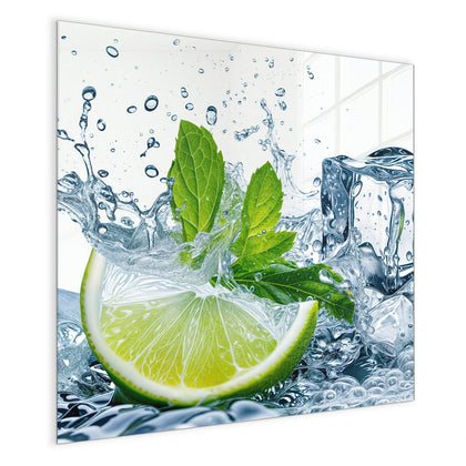 Magnettafel mit dem Motiv Limette mit Minze