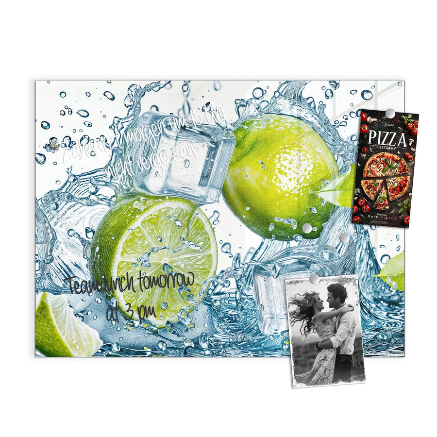 Maße Magnettafel - Limetten mit Eis