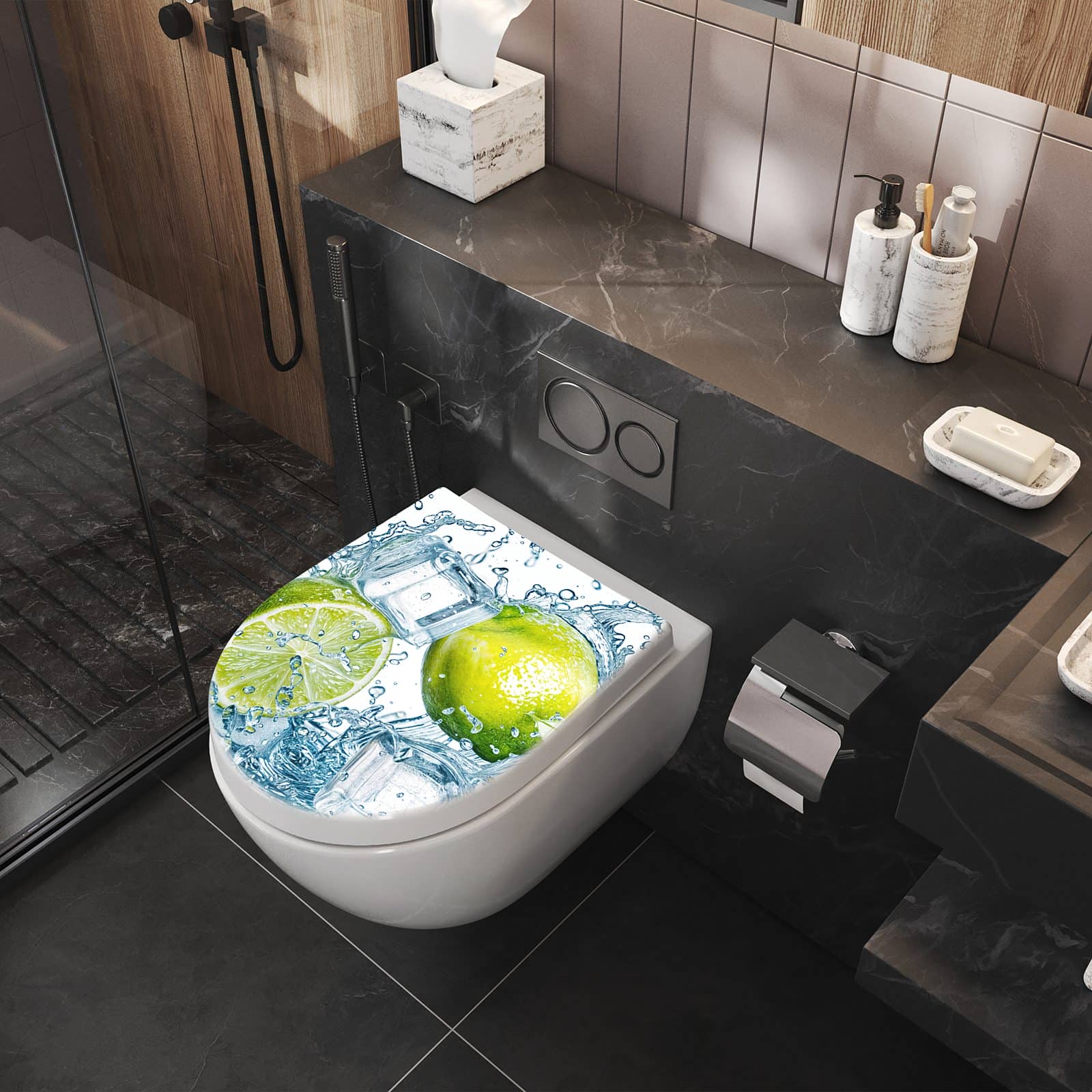 WC-Sitz mit Absenkautomatik Limetten Splashing