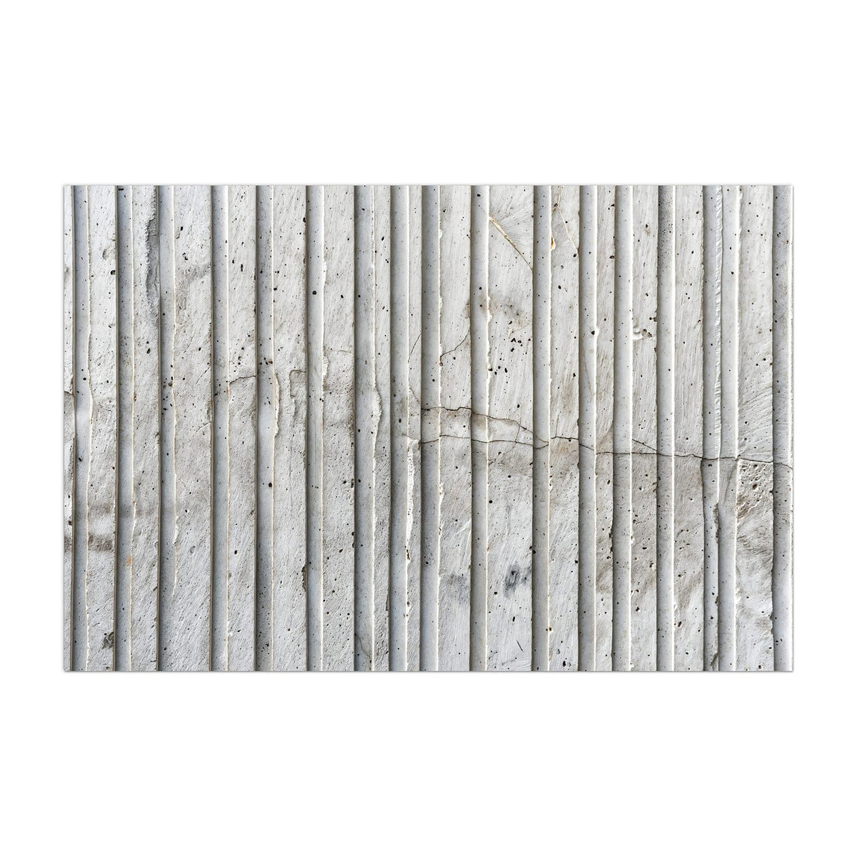 Küchenrückwand aus Glas Geriffelter Beton im Hochformat, Motiv bildfüllend von vorn