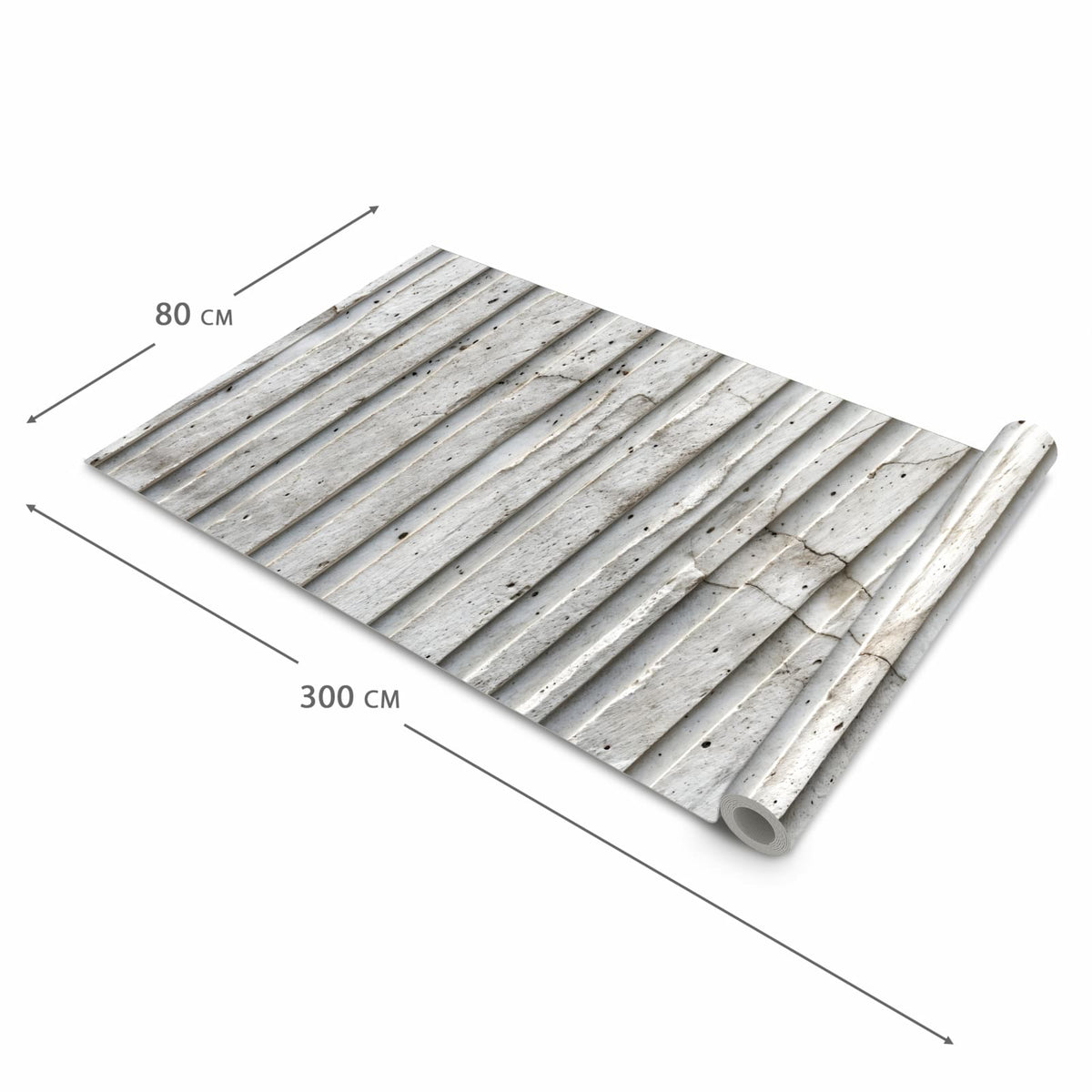 Rutschfester waschbarer Teppich fürs Esszimmer mit Motiv Betonstruktur in der Größe 60x300 cm