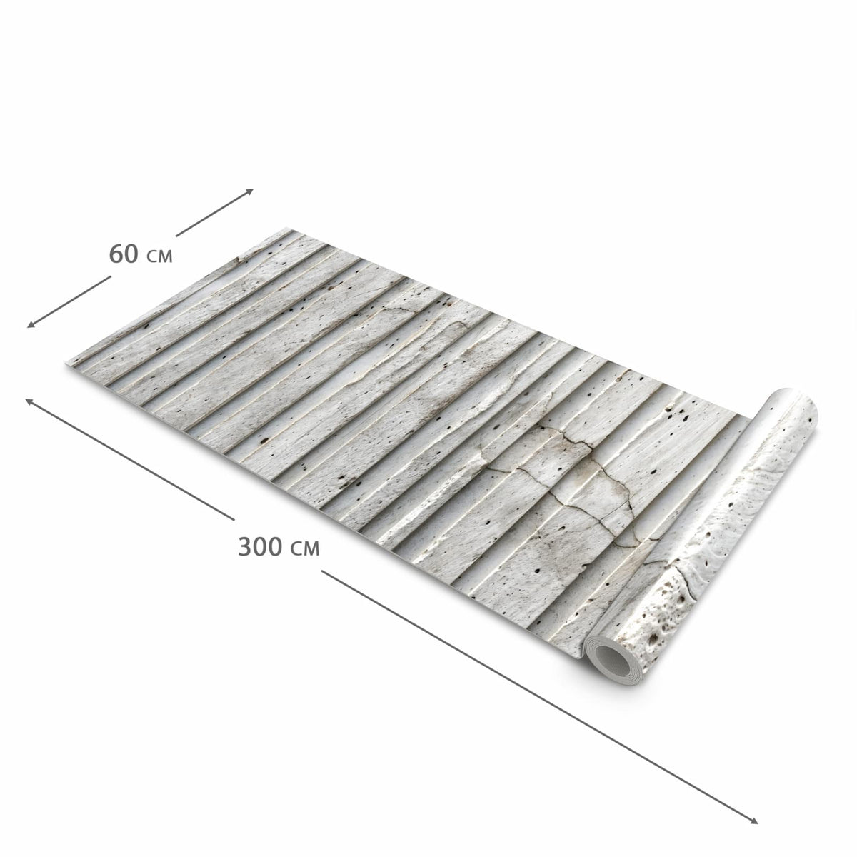 Küchenläufer für Eingangsbereich mit Motiv Betonstruktur in der Größe 60x270 cm - angenehme Haptik