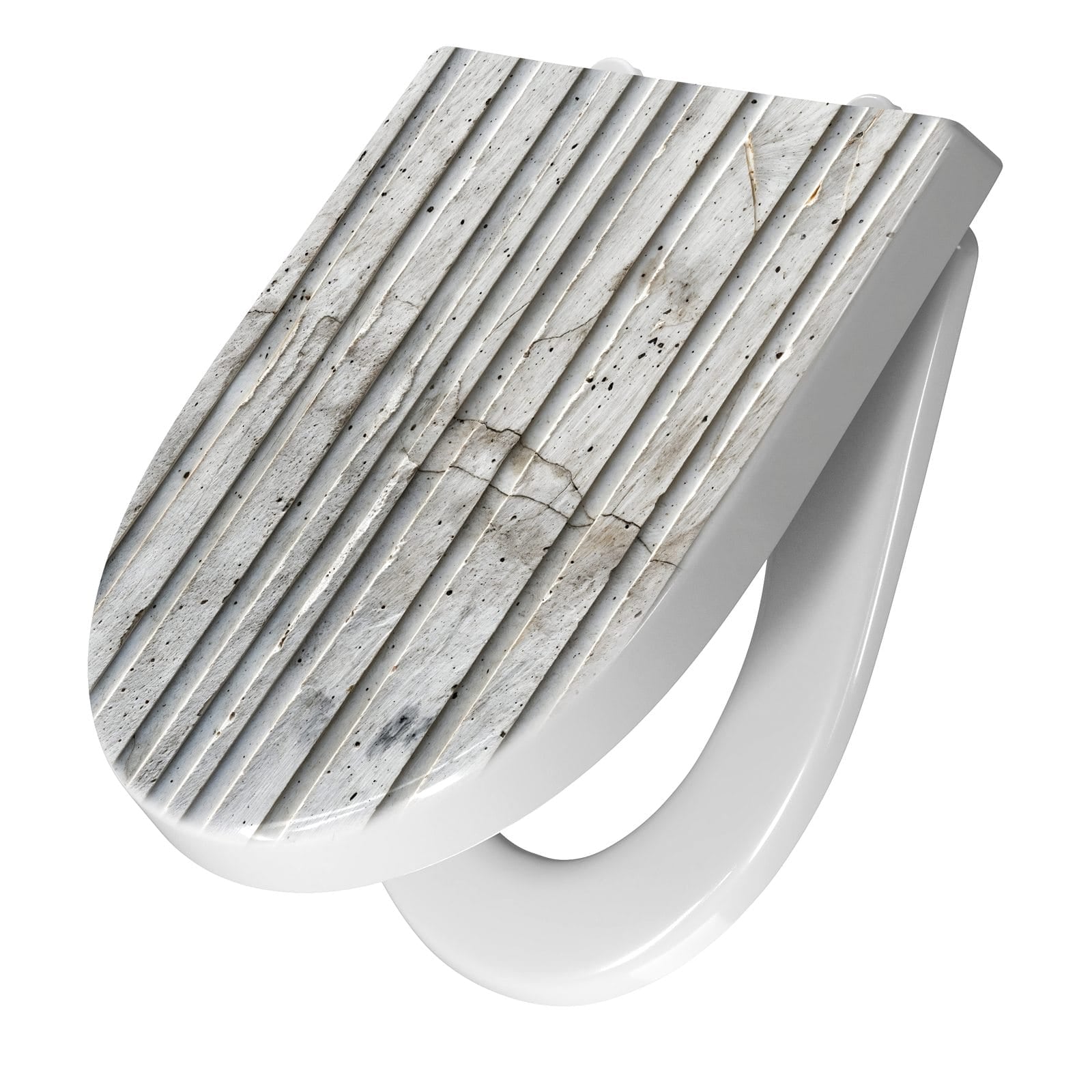 WC-Sitz mit Absenkautomatik Betonstruktur