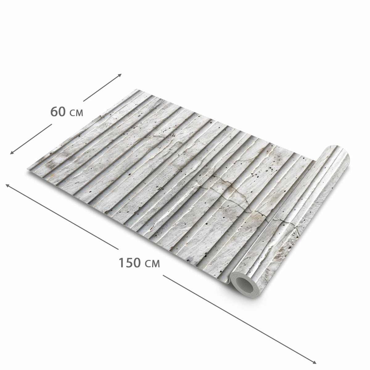 Pflegeleichter Teppichläufer für die Küche mit Motiv Betonstruktur in der Grösse 60x270 cm