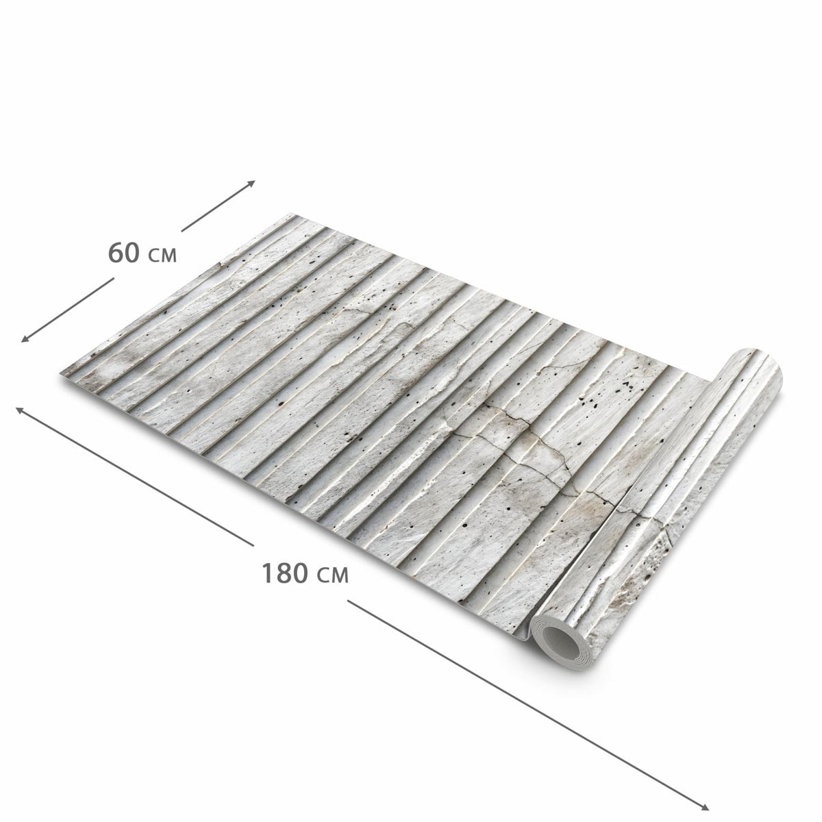 Komfortabler waschbarer Läufer für die Küche mit Motiv Betonstruktur in der Grösse 60x270 cm