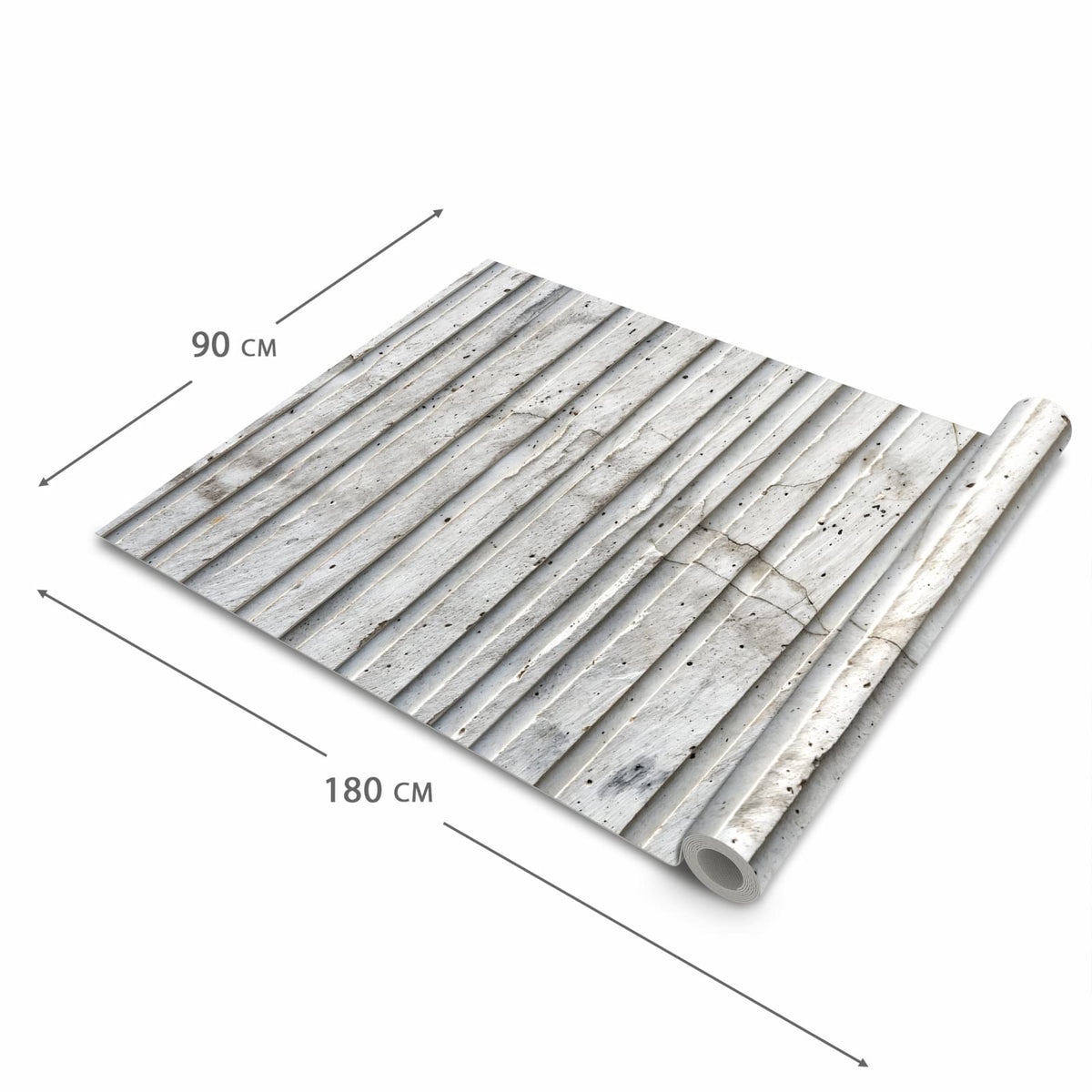 Feuchtigkeitsresistenter waschbarer Teppich Esstisch mit Motiv Betonstruktur in der Grösse 60x300 cm