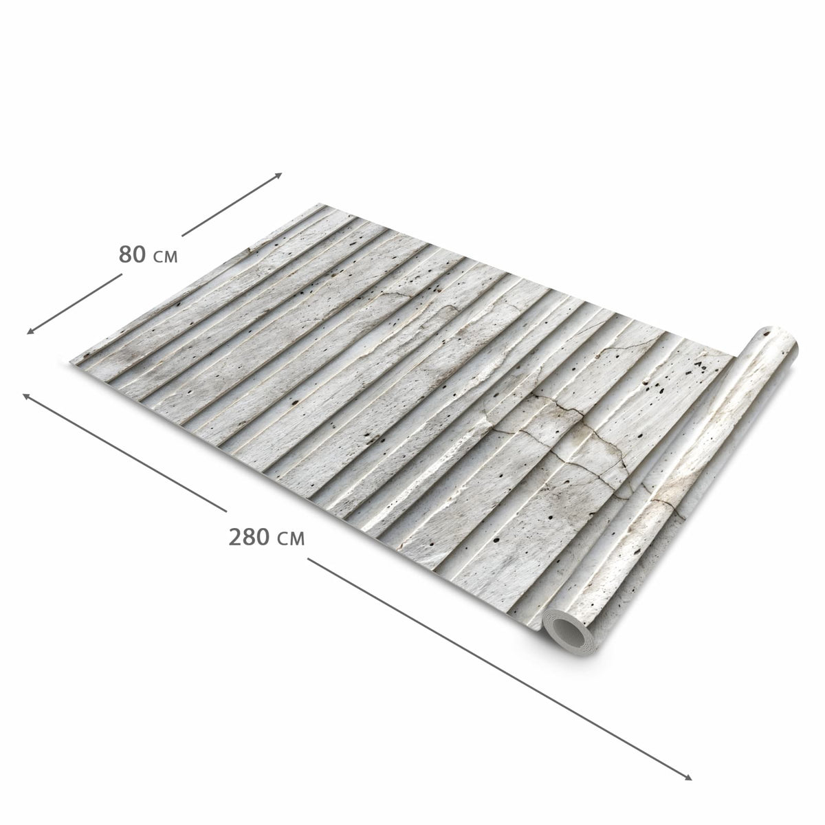 Langlebiger waschbarer Teppich mit Motiv Betonstruktur in der Grösse 60x300 cm