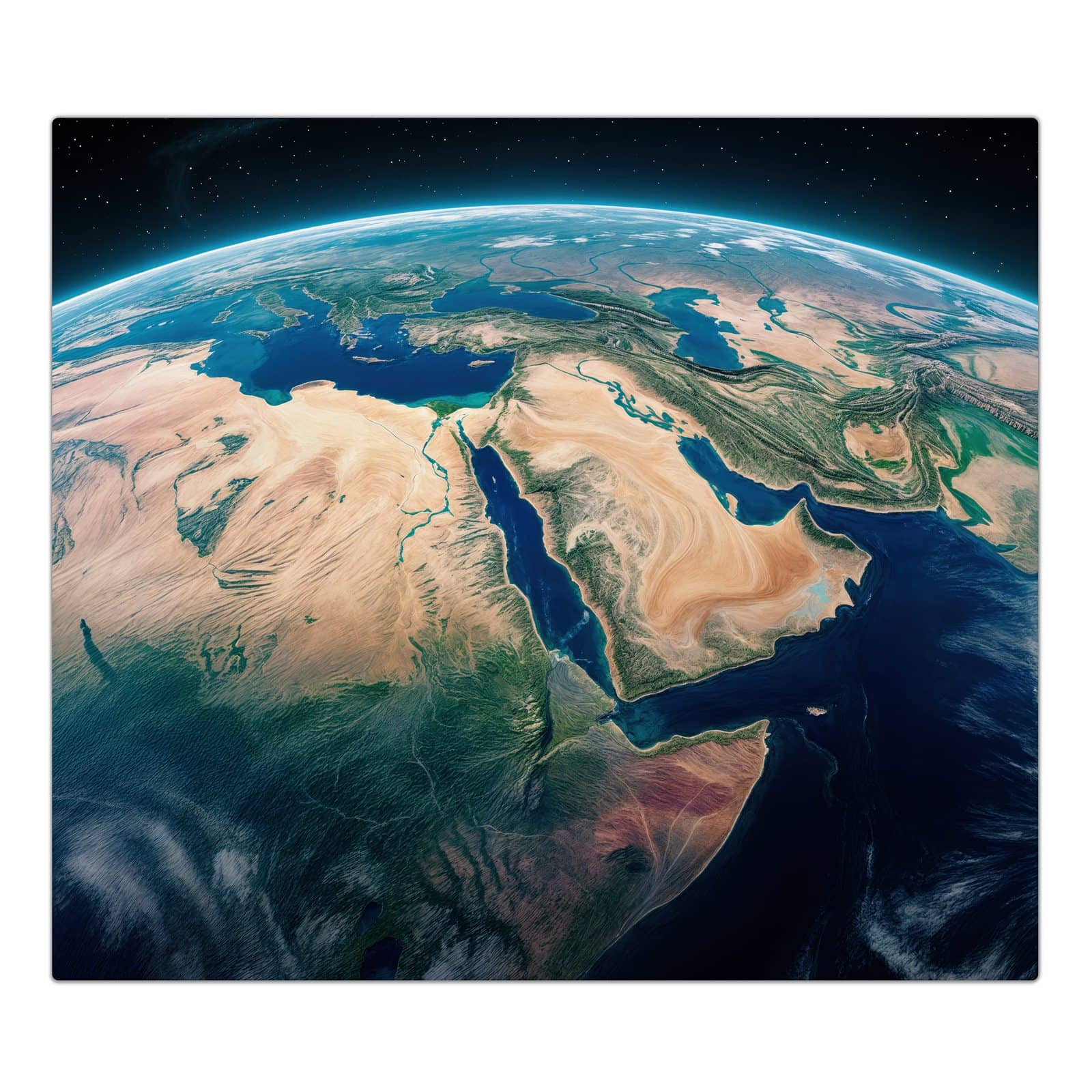 1-teilige Herdabdeckplatten aus Glas mit Erde aus dem All-Motiv in der Frontansicht #grösse_1-Teilig (60x52cm)