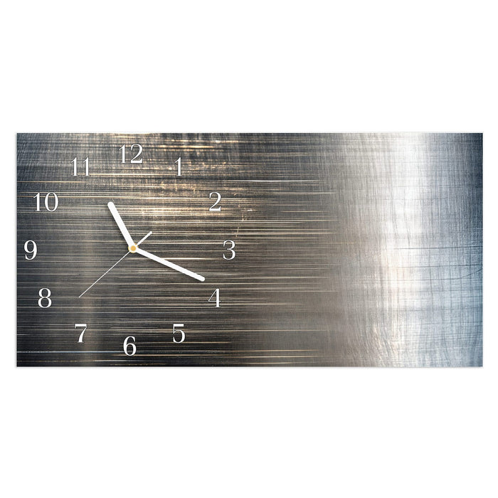Wanduhr Gekratzte Textur aus Glas – Querformat 60 × 30 cm mit Ziffernblatt Klassisch
