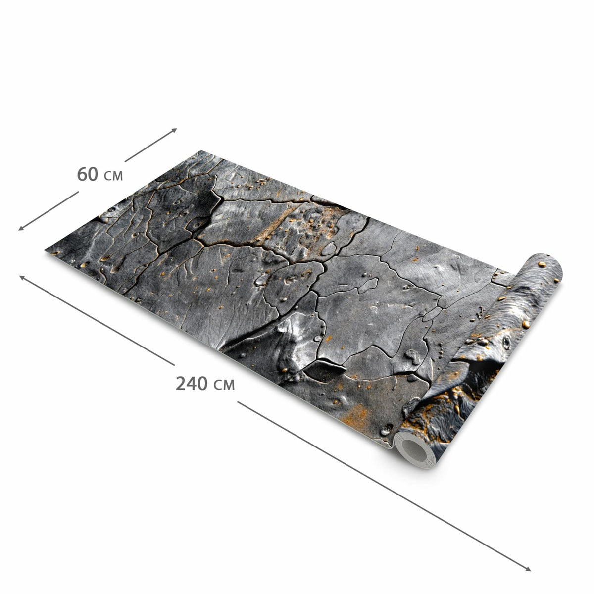 Strapazierfähiger Läufer für den Eingangsbereich mit Motiv Verwittertes Gestein in der Größe 60x240 cm