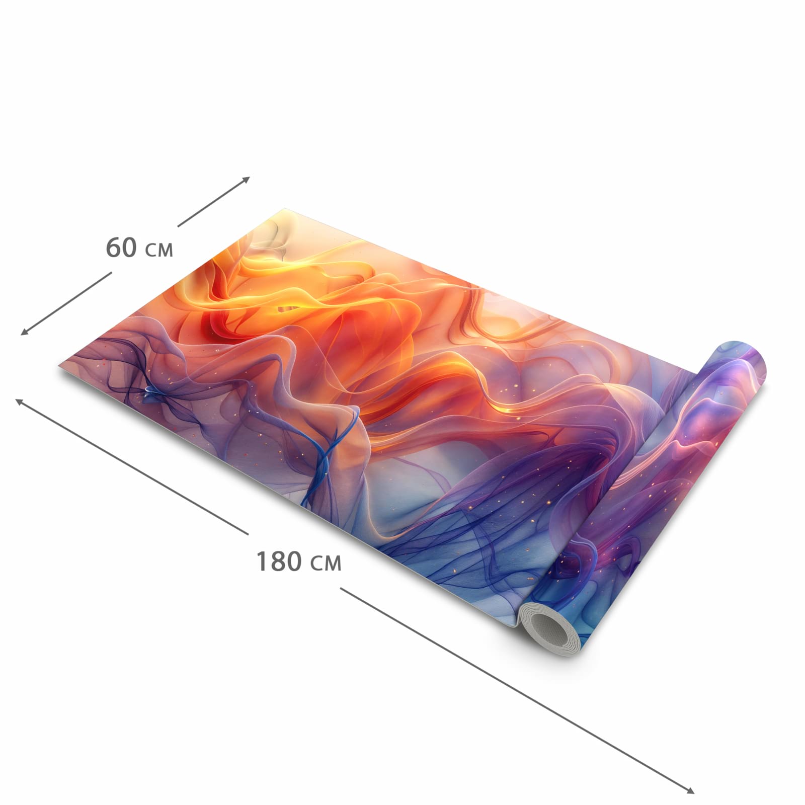 Waschbarer rutschfester Küchenläufer mit Motiv Farbwirbel in der Größe 60x180 cm