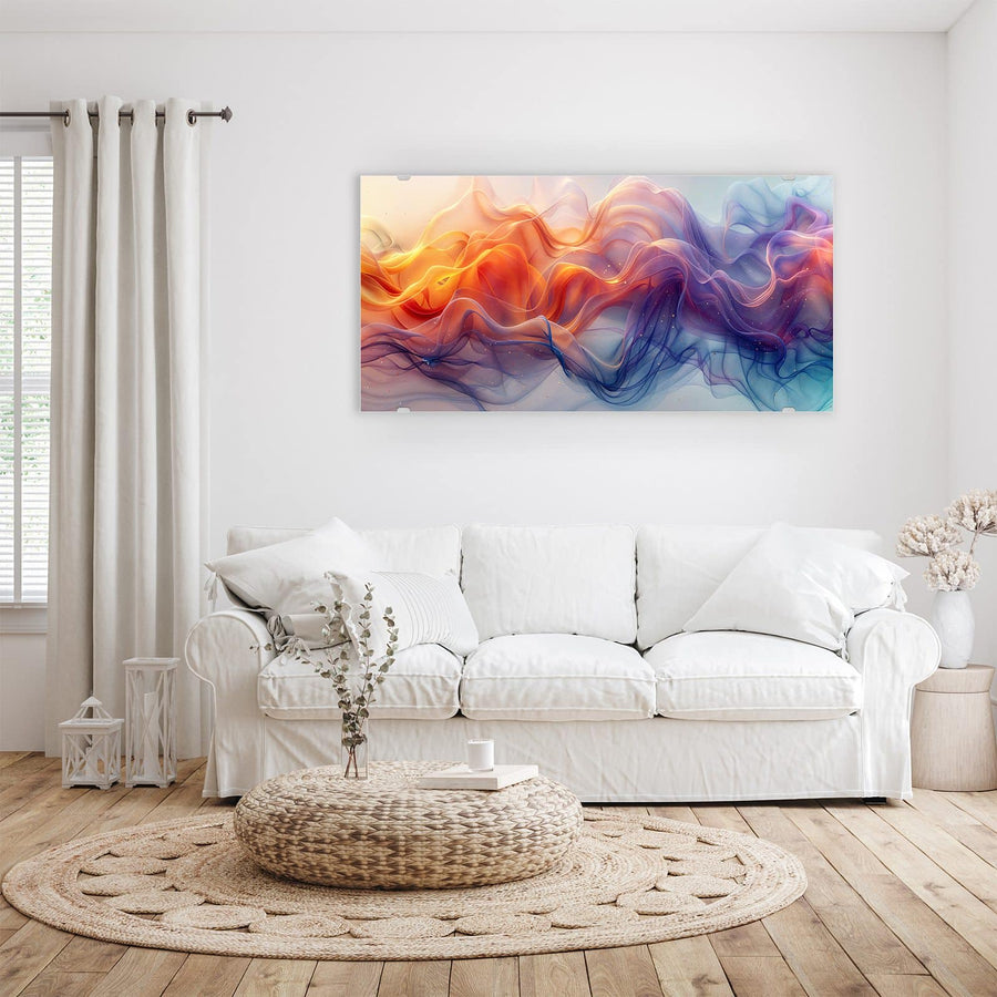 Maße Wandbild - Seidenbänder in Orange - Querformat