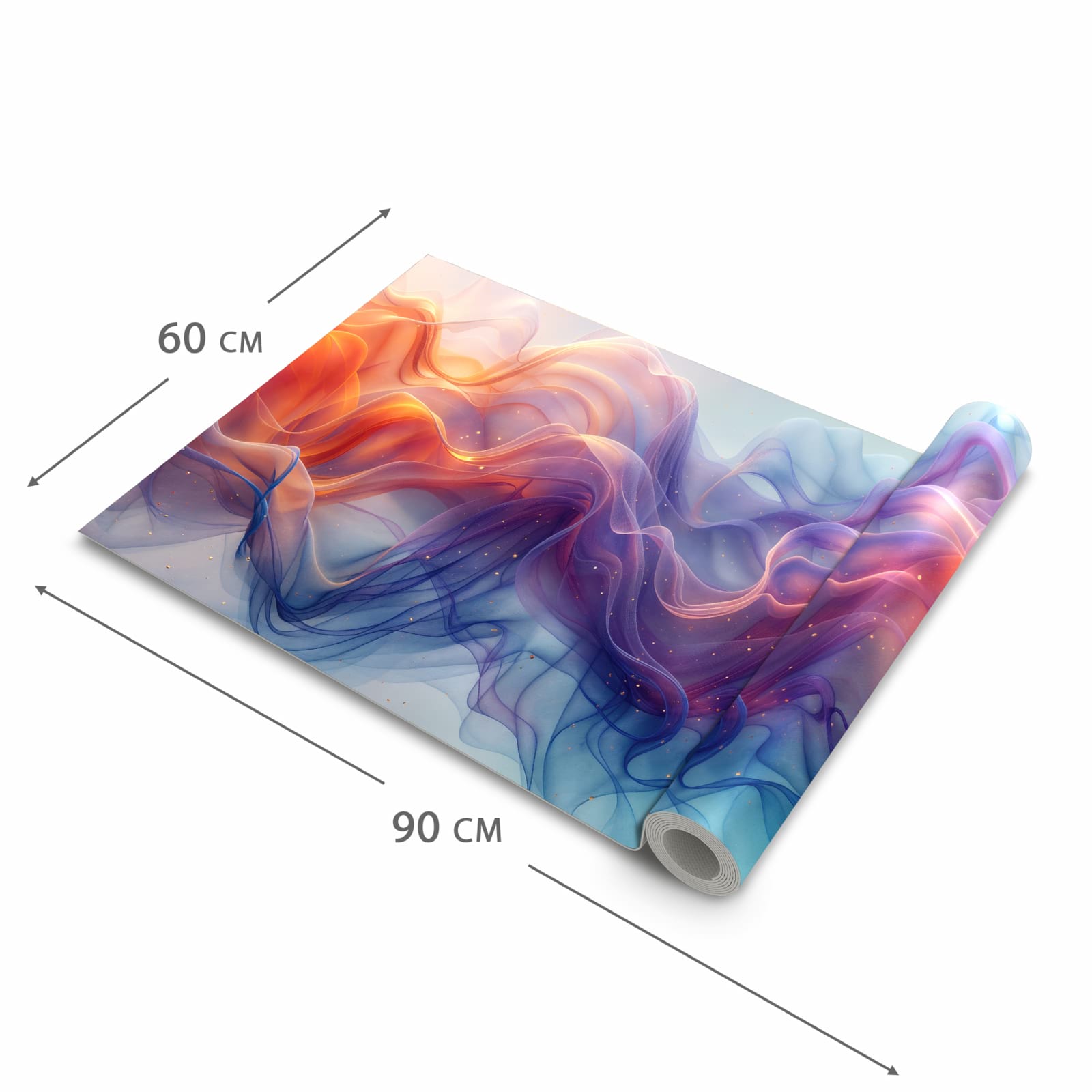 Bodenschonender moderner Küchenläufer mit Motiv Farbwirbel in der Grösse 60x180 cm