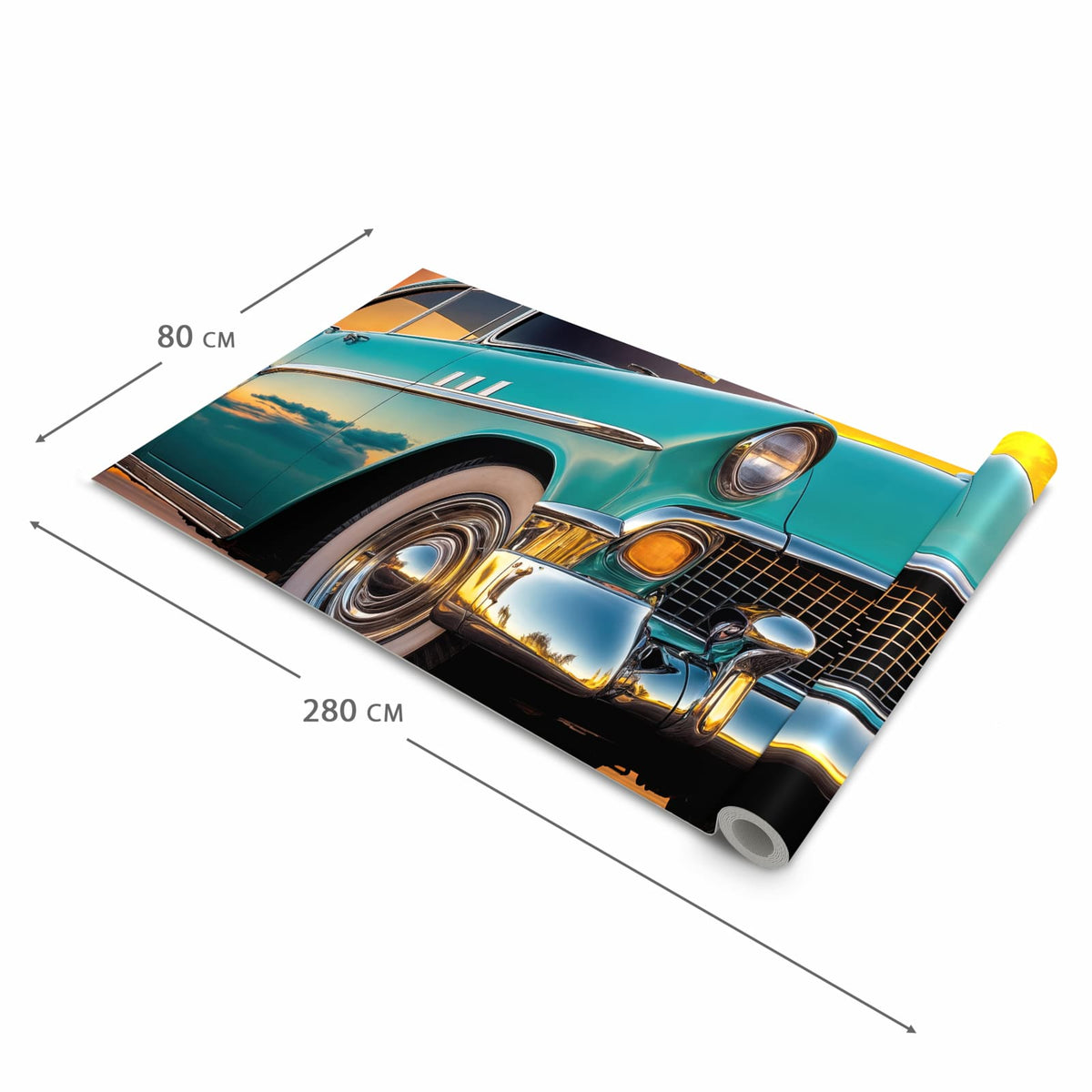 Komfortabler Küchenläufer mit Motiv Retro Oldtimer in der Grösse 60x180 cm