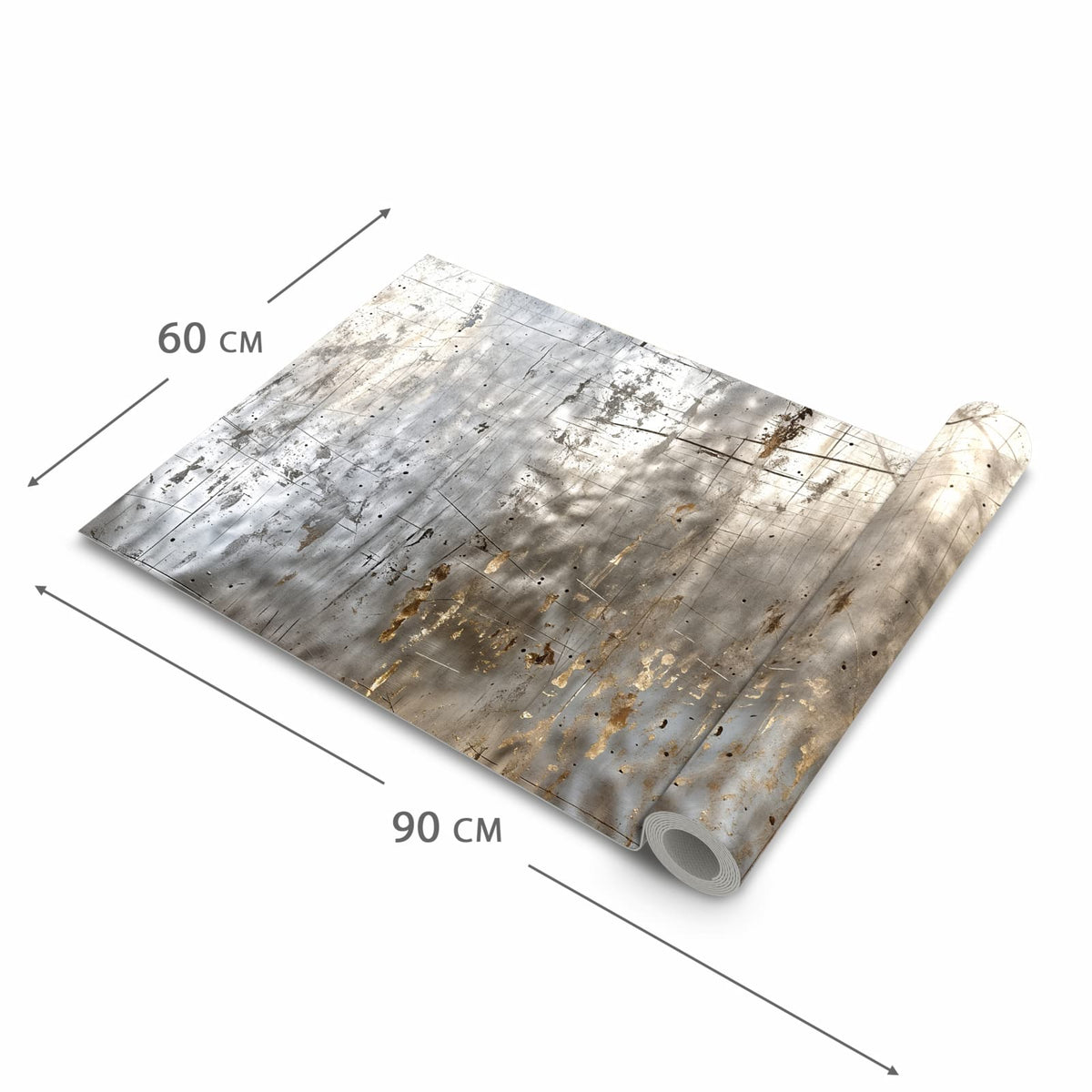 Bodenschonender waschbarer Teppich fürs Esszimmer mit Motiv Struktur von Abstrakte in der Grösse 60x150 cm