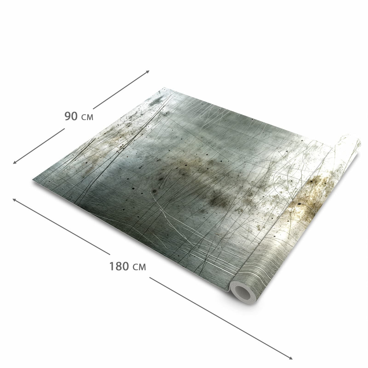 Hygienischer Küchenläufer mit Motiv Gebrauchtes Metall in der Grösse 60x150 cm