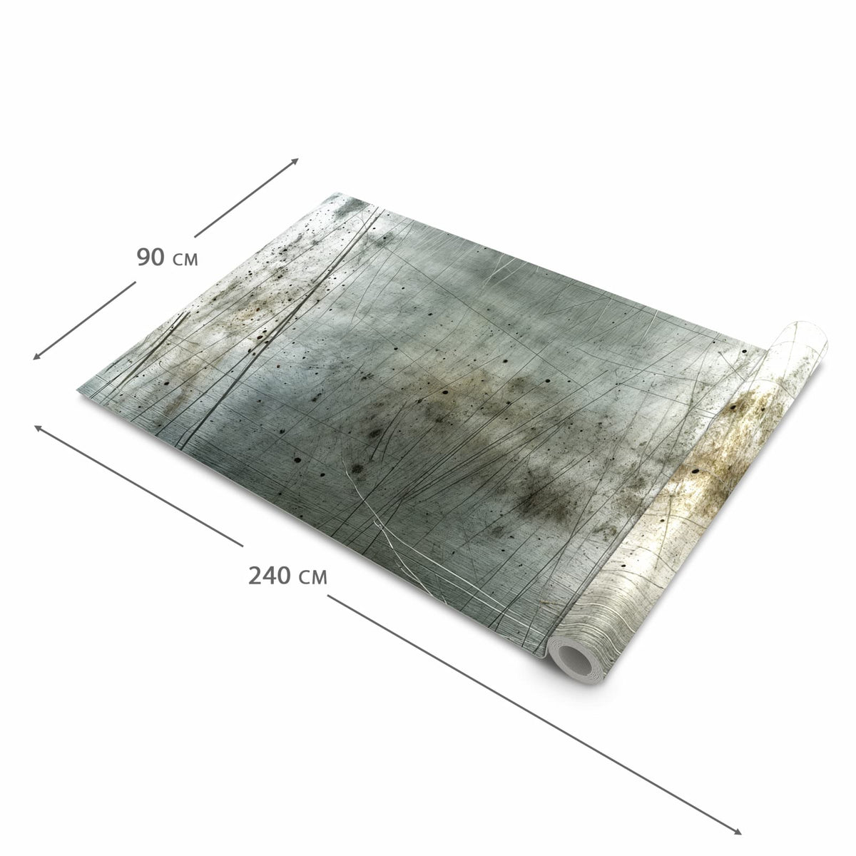 Strapazierfähiger waschbarer Küchenläufer mit Motiv Gebrauchtes Metall in der Grösse 60x150 cm