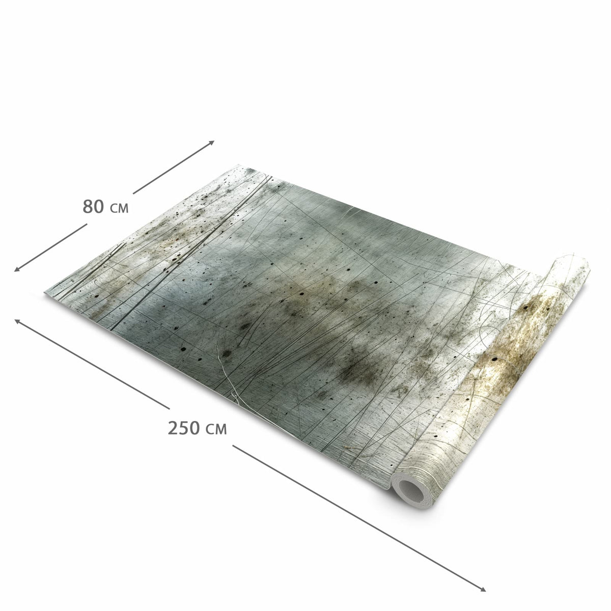Rutschhemmender Küchenläufer mit Motiv Gebrauchtes Metall in der Größe 60x150 cm