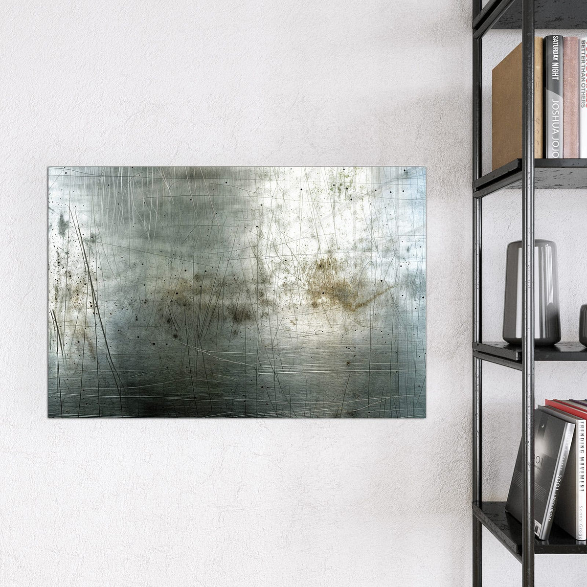 Magnettafel - Zerkratzter Stahl – Zerkratzte Metallfläche mit Rostschleiern