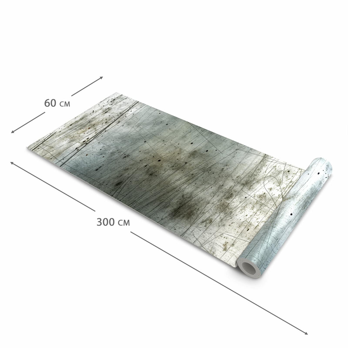 Flacher Küchenteppich mit Motiv Gebrauchtes Metall in der Grösse 60x150 cm