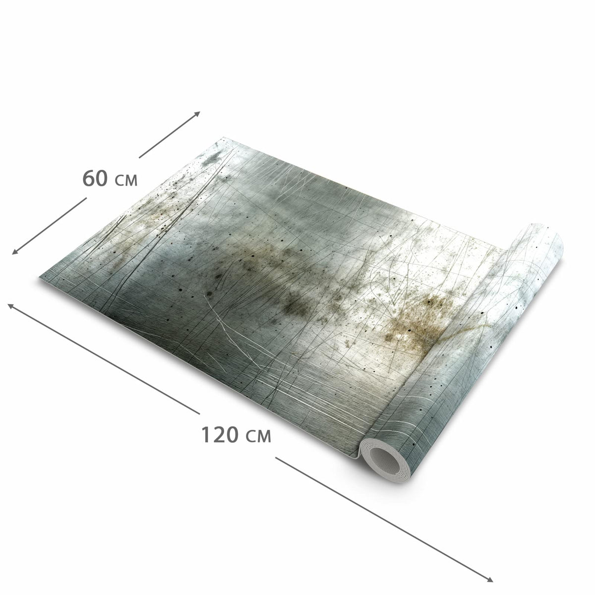 Wasserabweisender Küchenteppich mit Motiv Gebrauchtes Metall in der Grösse 60x120 cm