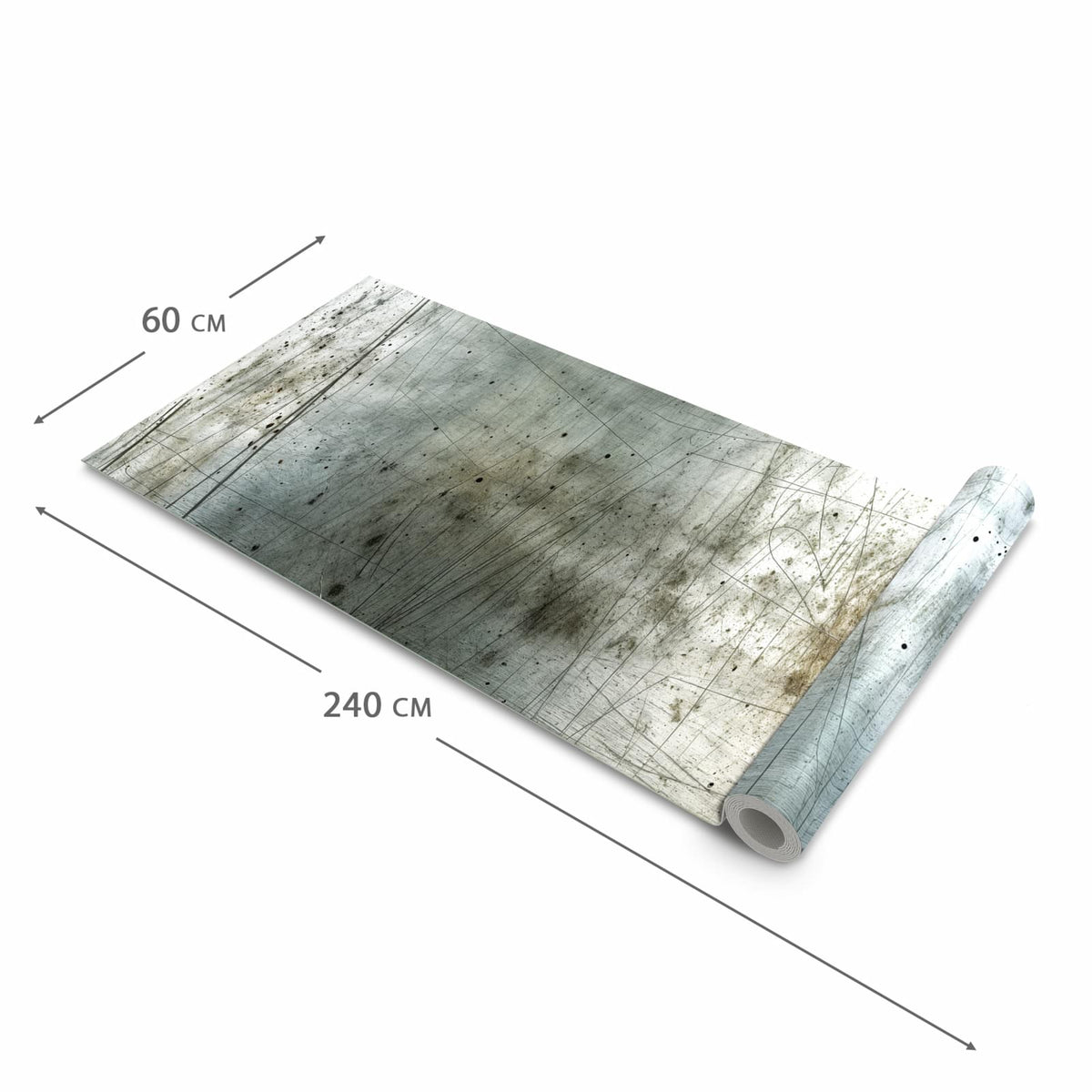 Geruchsneutraler Küchenläufer mit Motiv Gebrauchtes Metall in der Grösse 60x120 cm