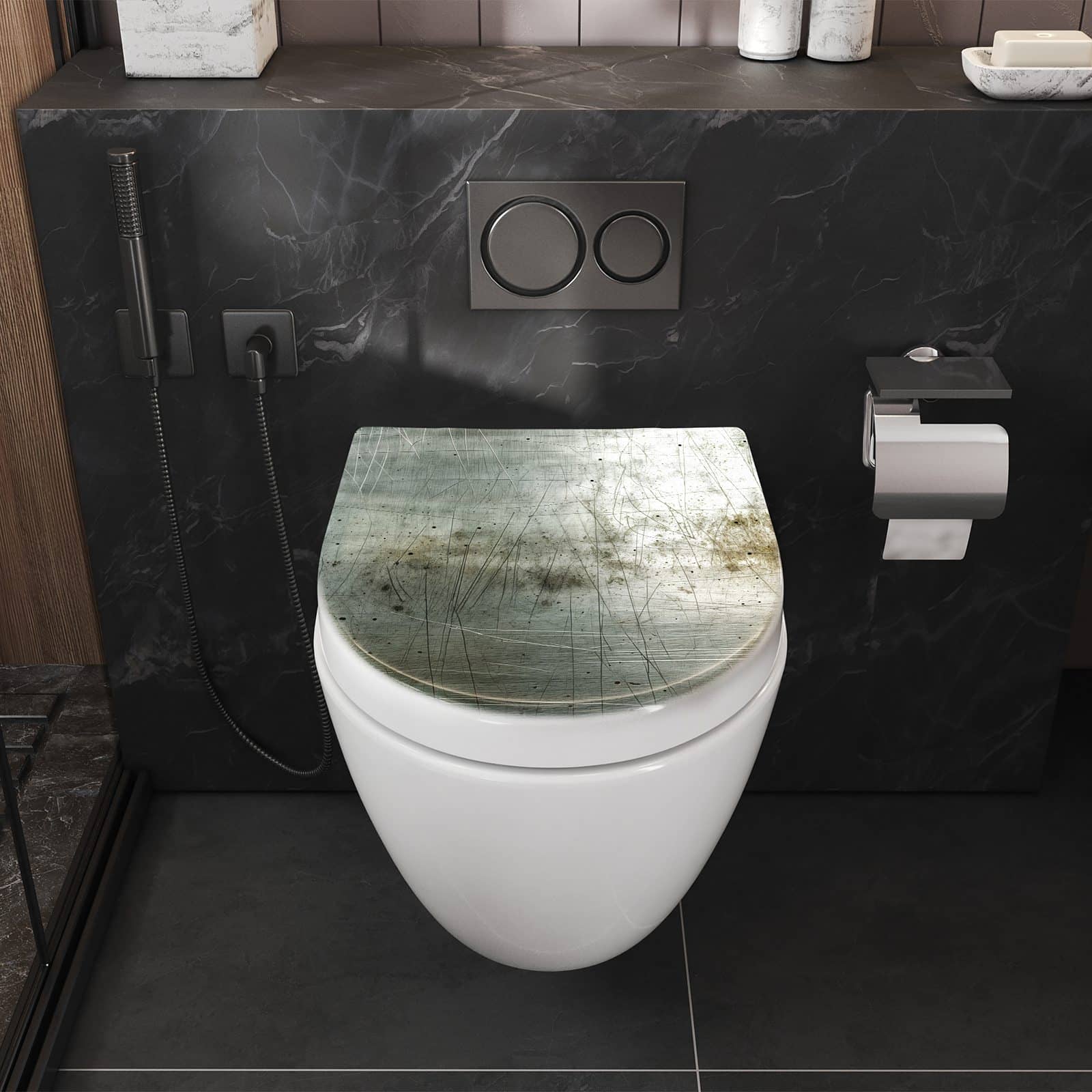 WC-Sitz mit Absenkautomatik Gebrauchtes Metall