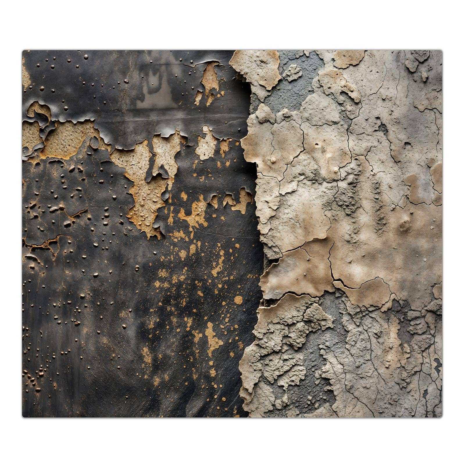 1-teilige Herdabdeckplatte mit Verwitterte Oberfläche-Motiv in der Frontansicht #grösse_1-Teilig (60x52cm)