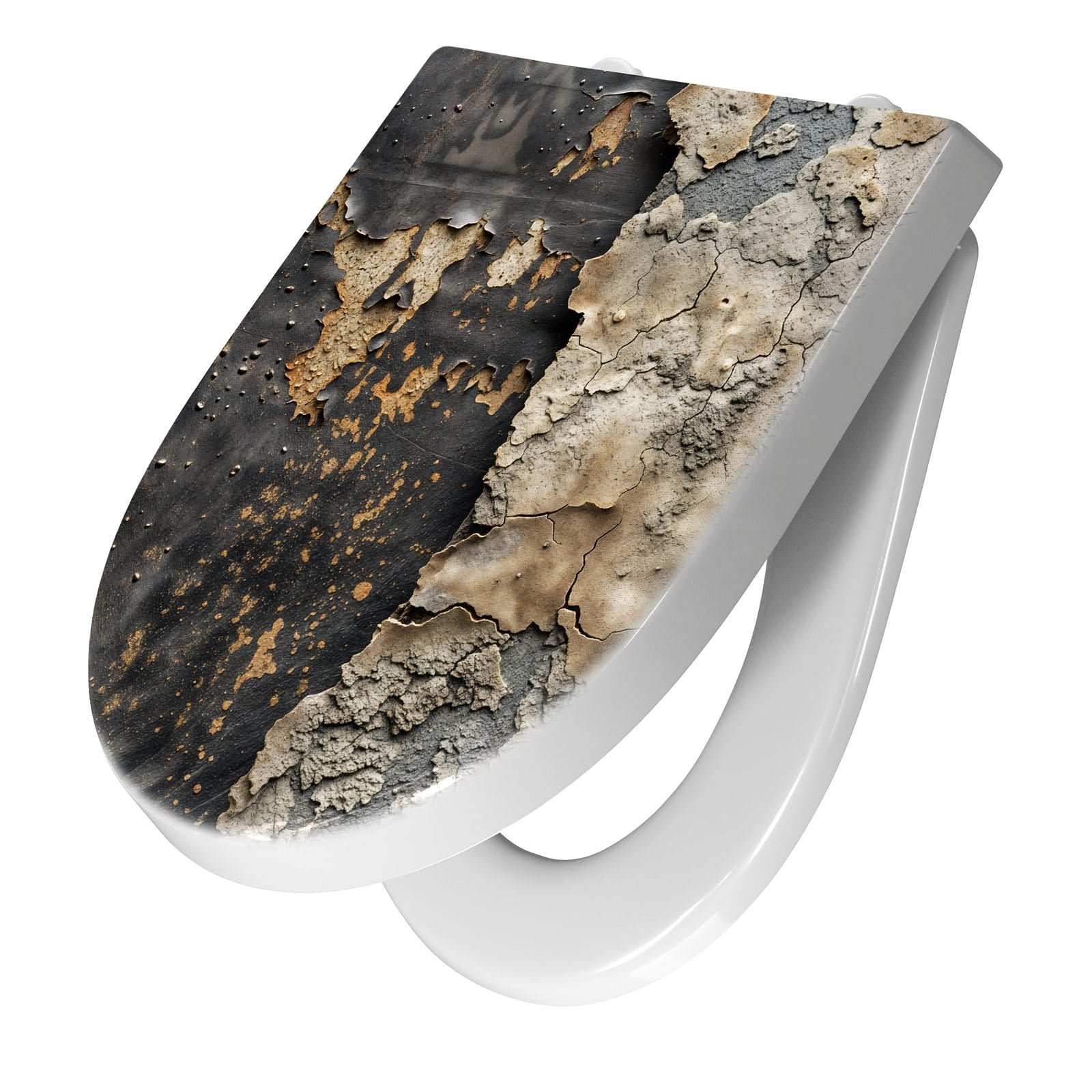 WC-Sitz mit Absenkautomatik Verwitterte Oberfläche