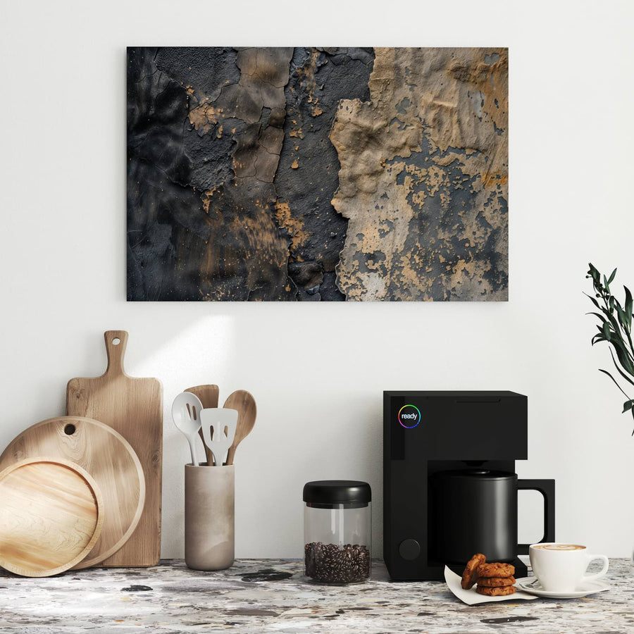 Maße Metall Magnettafel - Ocker auf Schwarz