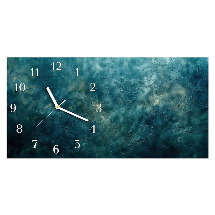 Wanduhr Texturierte Wand aus Glas – Querformat 60 × 30 cm mit Ziffernblatt Klassisch