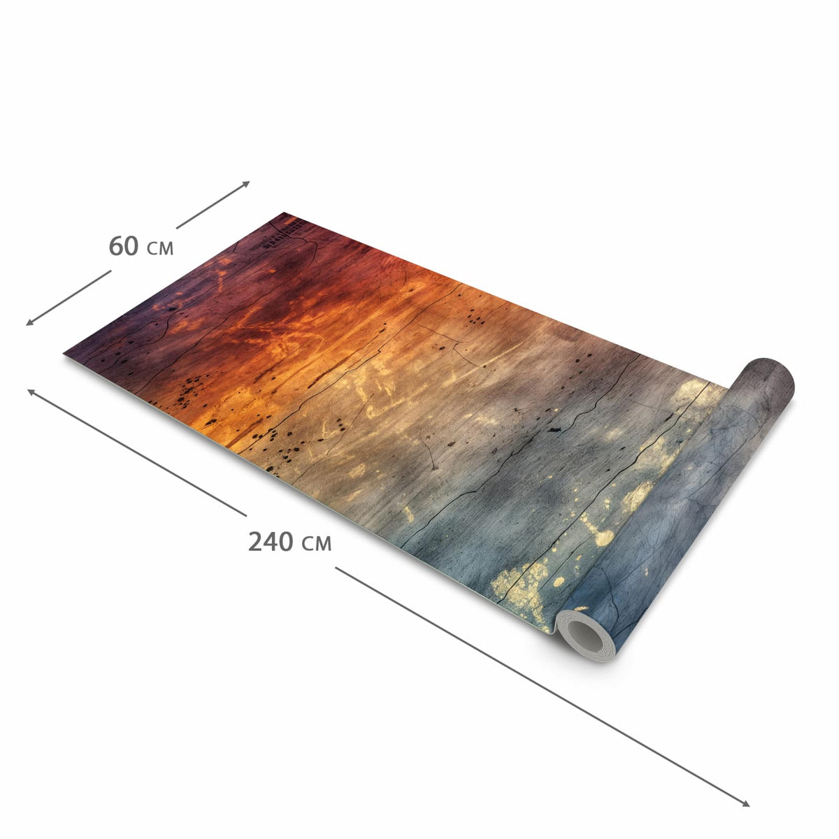 Flacher großer Küchenteppich mit Motiv Abstrakte Farbkarte in der Größe 60x120 cm
