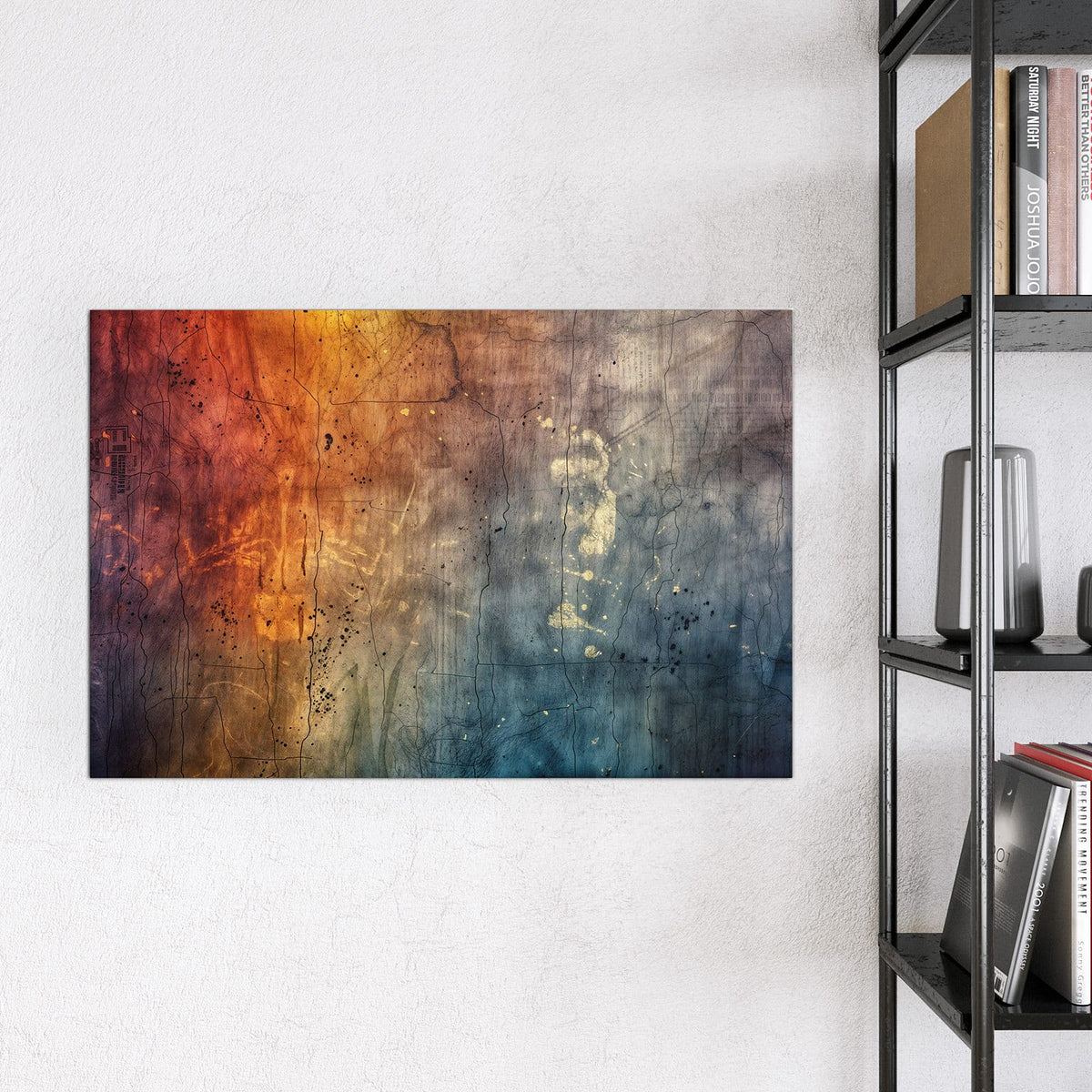 Magnettafel - Rostrot und Blaugrau – Warmes Orange trifft kühles Blaugrau